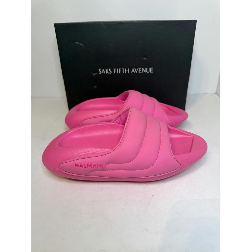 Balmain B-It Pink Padded Slide Sandals Women’s EU 37 Worn Once